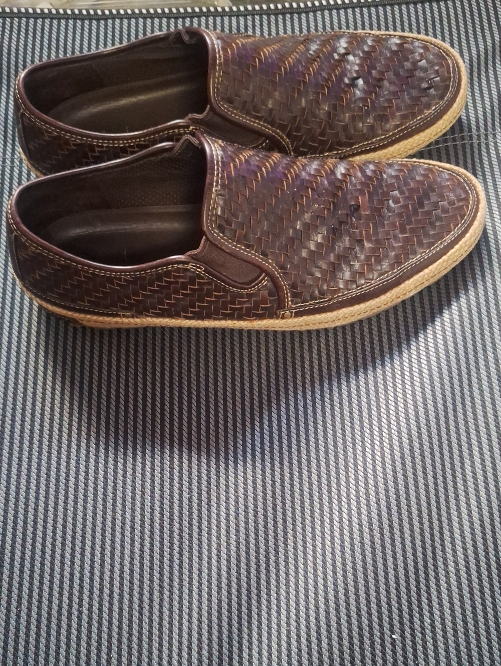 Cole Haan Nike Air Loafers Woven Leather Espadrille Slip-On Brown 11 - Picture 2 of 9